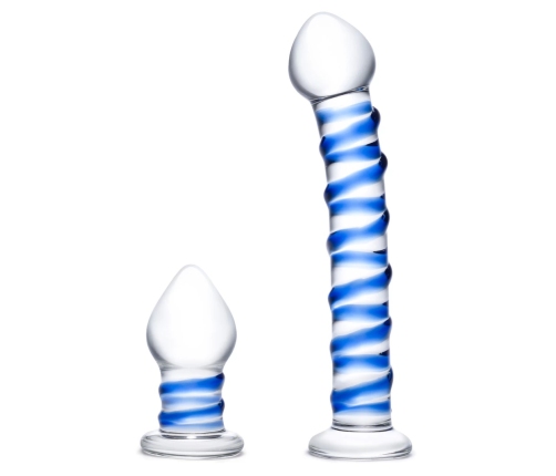 Glas Dual Glass Intimate Set - Curved & Plug Model, Transparent, 2 pcs