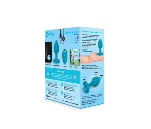 B-Vibe - Vibrating Jewel Plug S/M Aquamarine