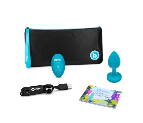 B-Vibe - Vibrating Jewel Plug S/M Aquamarine