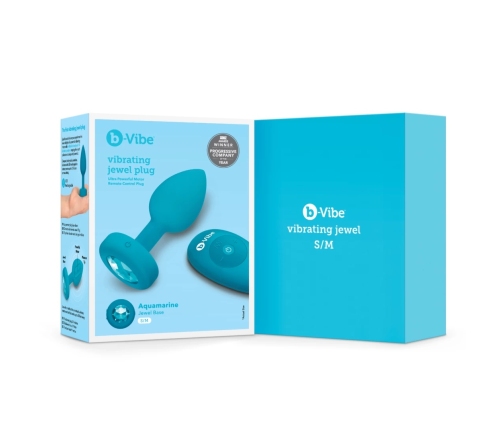 B-Vibe - Vibrating Jewel Plug S/M Aquamarine
