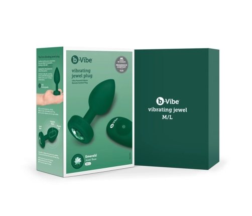 B-Vibe - Vibrating Jewel Plug M/L Emerald