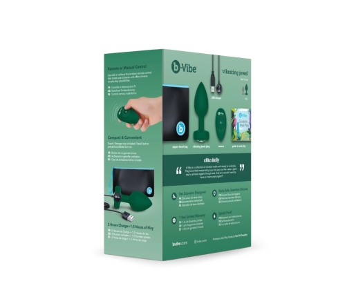 B-Vibe - Vibrating Jewel Plug M/L Emerald