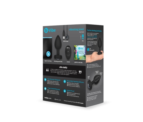 B-Vibe - Vibrating Jewel Plug M/L Black Diamond