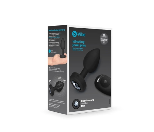 B-Vibe - Vibrating Jewel Plug M/L Black Diamond