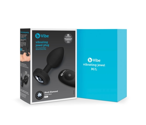 B-Vibe - Vibrating Jewel Plug M/L Black Diamond