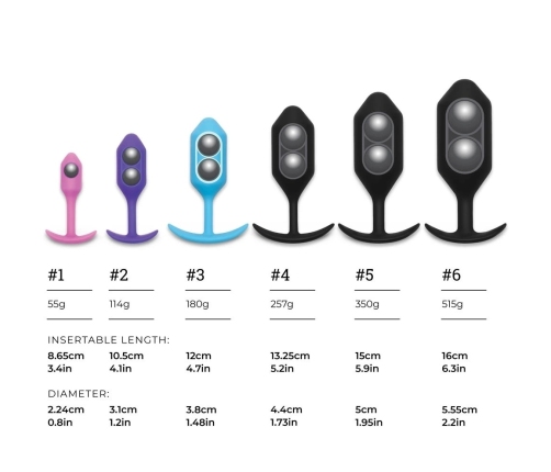 b-Vibe Snug Plug 6 Black Weighted Anatomical Silicone Plug 515g 16cm