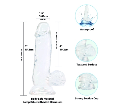Addiction - Crystal Addiction Clear Dong 15 cm