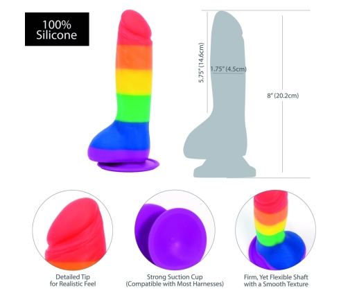 Addiction - Justin 20 cm Dong Rainbow