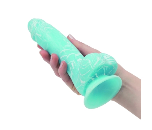 Addiction Luke 19 cm Glow-in-the-Dark Blue Silicone Model with Suction Base