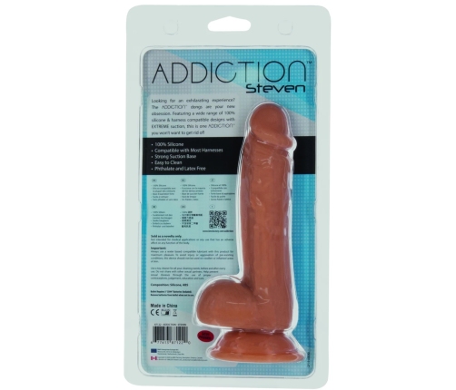 Addiction Steven Silicone Intimate Model 19cm Caramel with Vibrating Bullet