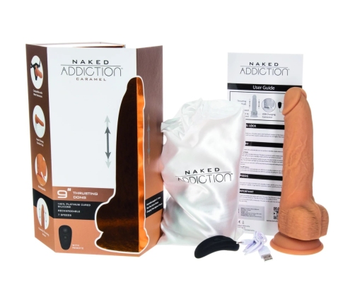 Naked Addiction - Thrusting Dong with Remote 23 cm Caramel