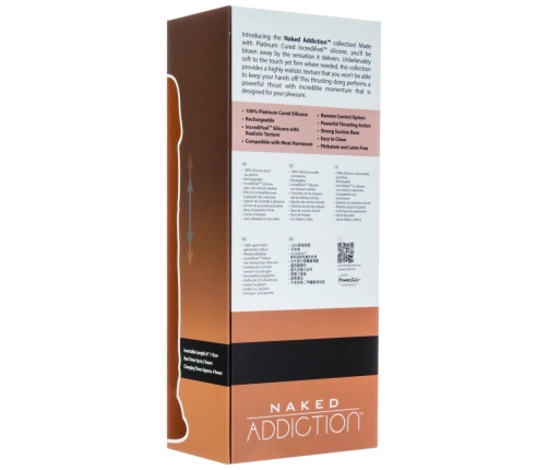 Naked Addiction - Thrusting Dong with Remote 23 cm Caramel