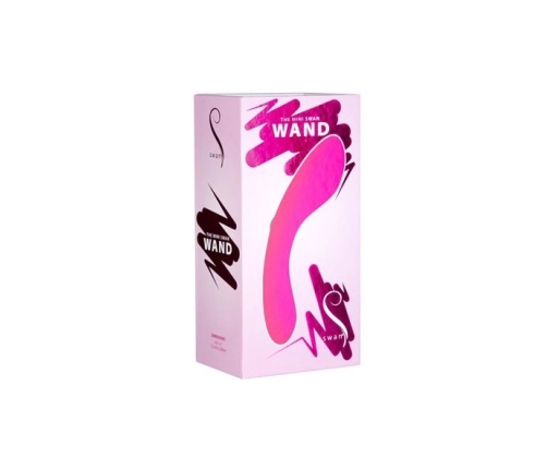 Swan Mini Swan Wand Vibrating Massager, Compact, Silicone, USB, Pink