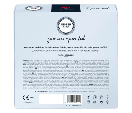 Mister Size - 60 mm Condoms 36 Pieces