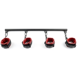 Sportsheets Saffron Adjustable Bar & Cuff System, Red-Black, 63.8 cm