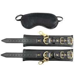 Sportsheets Special Edition Restraint Set with Satin Blindfold, Gold Accents Sportsheets Special Edition Restraint Set with Satin Blindfold, Gold Accents