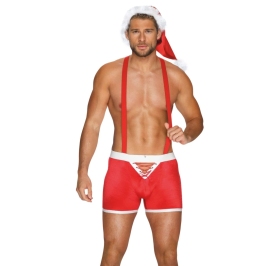 Obsessive Mr Claus XXL Festive Costume Set with Suspenders and Cap
