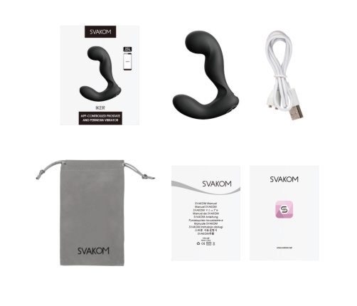 Svakom Iker App-Controlled Dual Motor Intimate Wellness Device Black