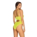 Obsessive Neonia Teddy S/M - Neon Yellow Bodysuit with Zipper Back