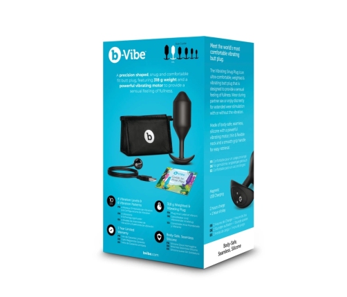 b-Vibe Vibrating Snug Plug 5 Black - Weighted Silicone Plug XL 318g