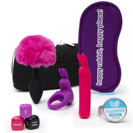 Happy Rabbit Couples Kit 7-Piece USB Rechargeable Set with Storage Case