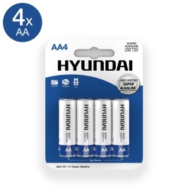 Hyundai Super Alkaline AA - Baterie alkaliczne 4 sztuki, wydajne