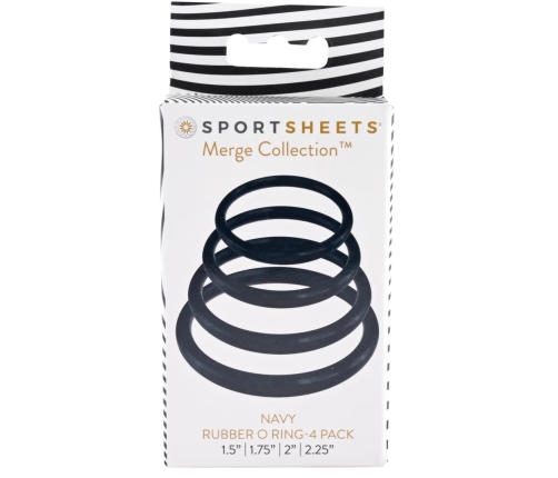 Sportsheets - Navy O Ring-4 Pack