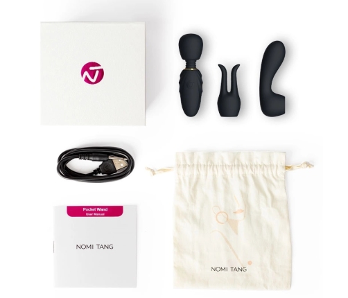 Nomi Tang Pocket Wand Black - Compact Multi-Function Vibrating Massager