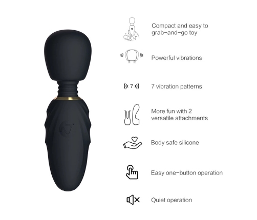 Nomi Tang Pocket Wand Black - Compact Multi-Function Vibrating Massager
