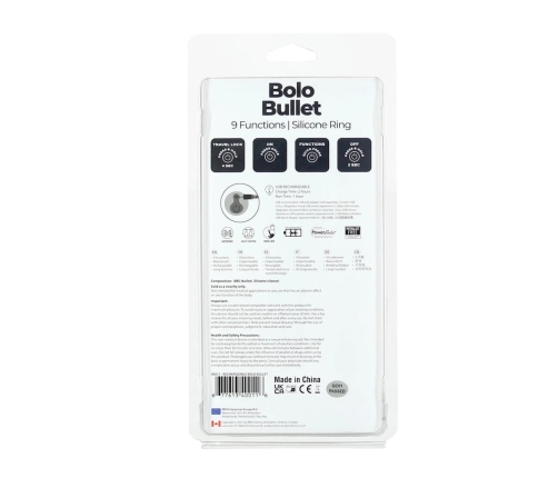 PowerBullet Bolo Adjustable Silicone Intimate Ring Black USB 9 Modes