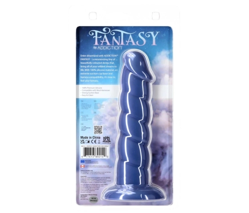 Addiction Fantasy 20 cm Intimate Model Unicorn Blue Silicone Ribbed