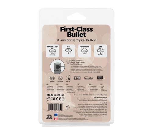 PowerBullet First Class Mini Silver - 9-Function Compact Vibrating Device