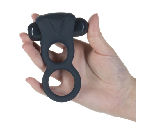 LUX Active Triad Dual Vibrating Ring with Remote Control, Silicone, Black