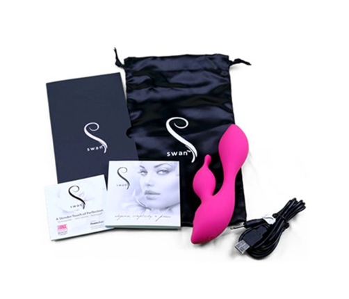 Swan Cygnet Pink Intimate Massage Device with Dual Motor System