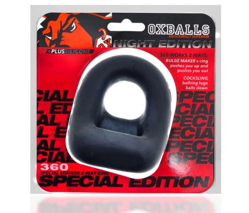Oxballs 360 Night Edition Dual-Use Silicone Ring Black