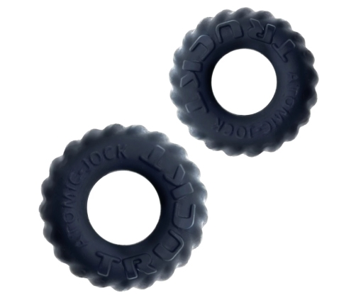 Oxballs Truckt Night Edition 2-Piece Silicone Ring Set, Black, Stretch Fit