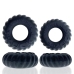 Oxballs Truckt Night Edition 2-Piece Silicone Ring Set, Black, Stretch Fit