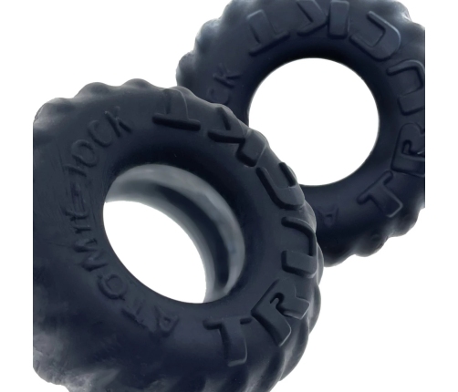 Oxballs Truckt Night Edition 2-Piece Silicone Ring Set, Black, Stretch Fit