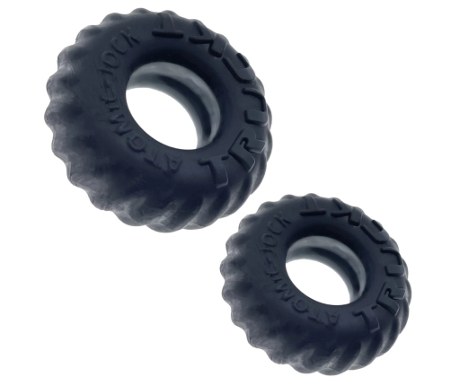 Oxballs Truckt Night Edition 2-Piece Silicone Ring Set, Black, Stretch Fit