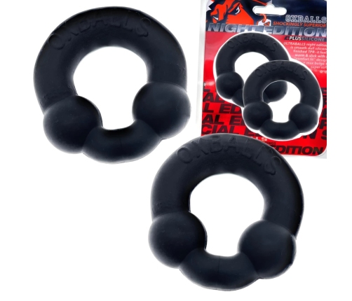 Oxballs Ultraballs 2-Pack Black Intimate Support Rings Night Edition