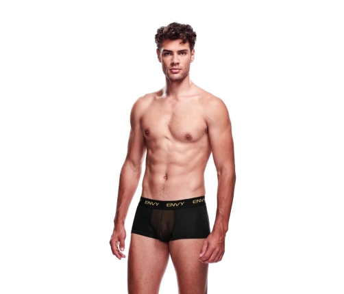 Envy Men’s Mesh Boxer Shorts Black M/L - Breathable Slim Fit Underwear