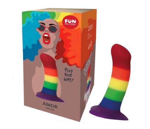 Fun Factory Amor Pride Edition Compact Silicone Model, Suction Base, 14.6 cm