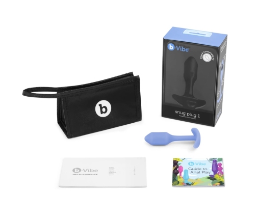 b-Vibe Snug Plug 1 Violet - Weighted Silicone Comfort Model, 55g, 2x9.4cm