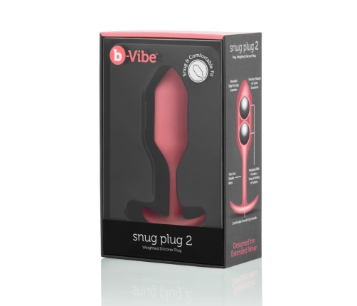 b-Vibe Snug Plug 2 Coral Weighted Silicone Plug 114g 3x11.4cm