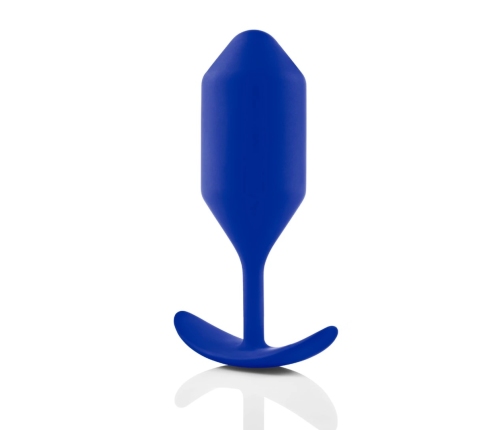 b-Vibe Snug Plug 4 Navy - Weighted Silicone Intimate Device, Large Size