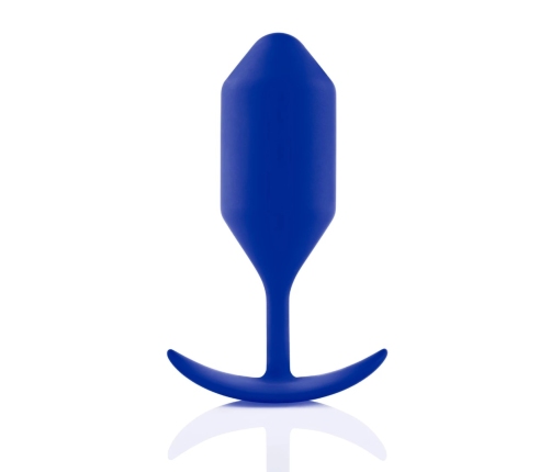 b-Vibe Snug Plug 4 Navy - Weighted Silicone Intimate Device, Large Size