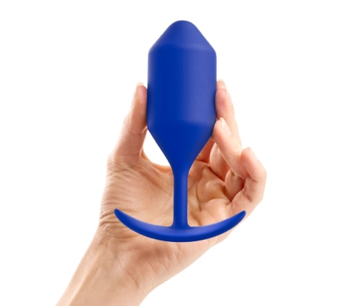 b-Vibe Snug Plug 4 Navy - Weighted Silicone Intimate Device, Large Size