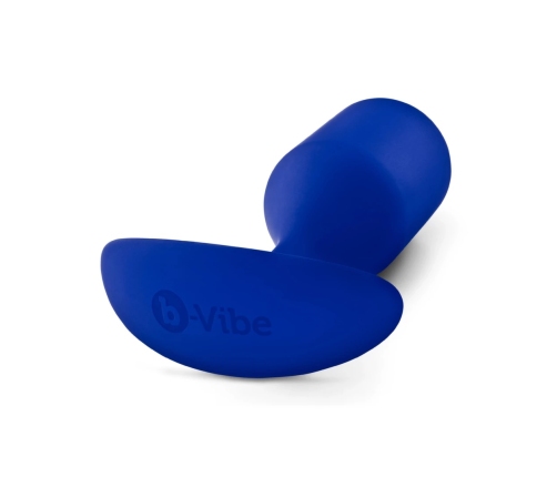 b-Vibe Snug Plug 4 Navy - Weighted Silicone Intimate Device, Large Size