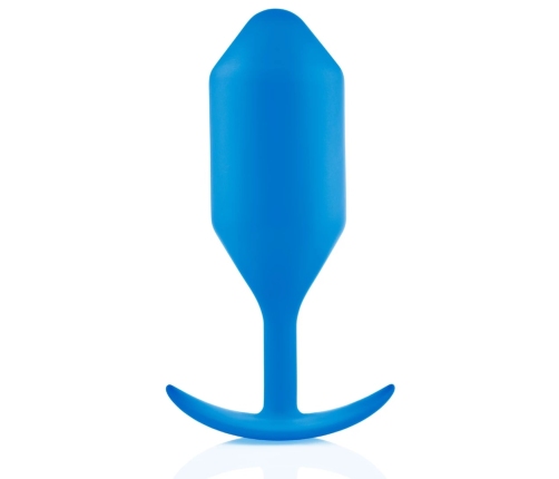 b-Vibe Snug Plug 5 Blue - Weighted Vibrating Silicone Plug XL Size