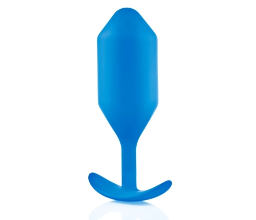 b-Vibe Snug Plug 5 Blue - Weighted Vibrating Silicone Plug XL Size